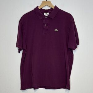 Lacoste Men's Deep Purple Polo Shirt XL 7 Iconic Alligator Logo 100% Cotton
